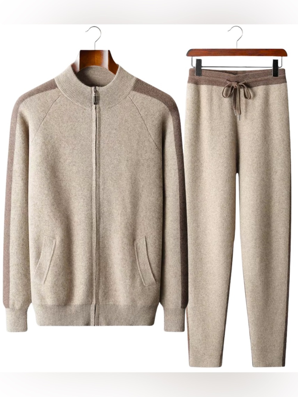 Men’s Cashmere Jogger/Jacket 2-piece Set 👝🟤🥠